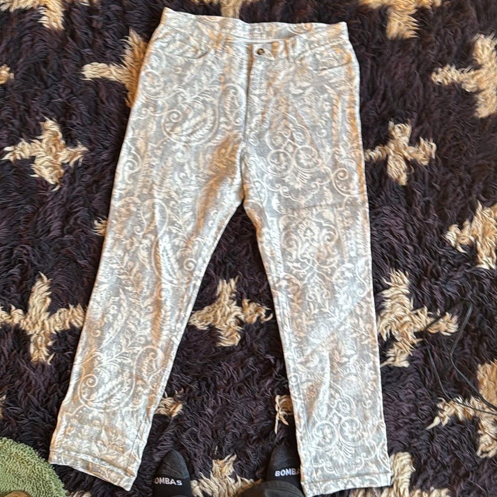 QUAKER MARINE SUPPLY pants (white/gray jacquard, linen)